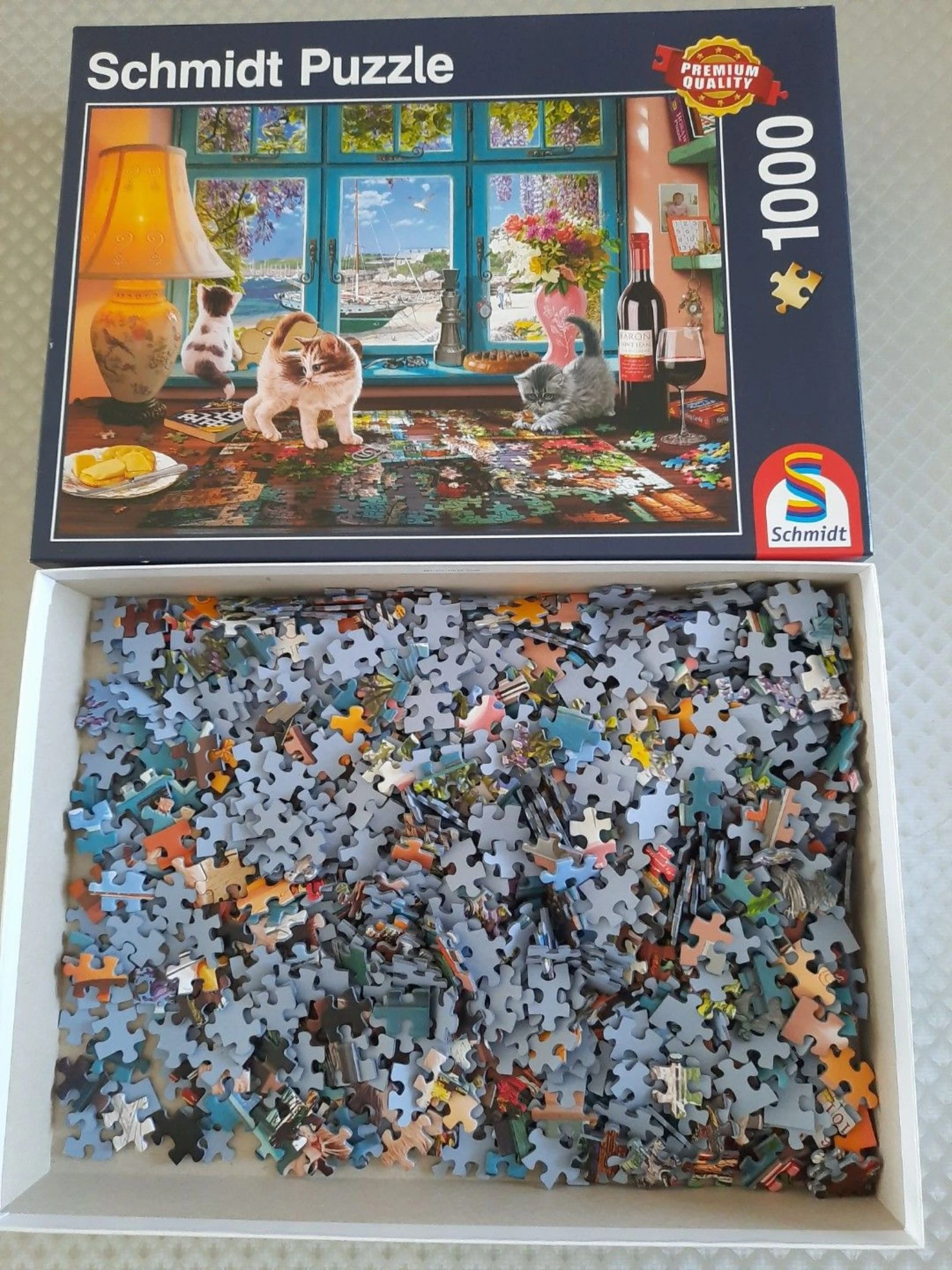 Puzzle Schmidt 1000 stukjes – Katten voor het raam – Compleet – photo 2